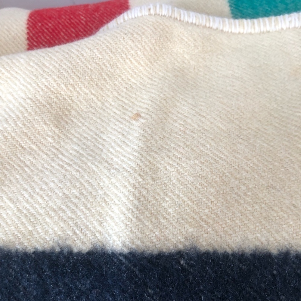 Vintage Trapper Point Wool 3.5 Point Wool Striped Multicolor Blanket - Picture 5 of 6
